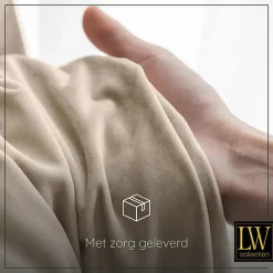 LW Collection Gordijnen beige 225x140CM met haakjes Velvet 1 stuk Best