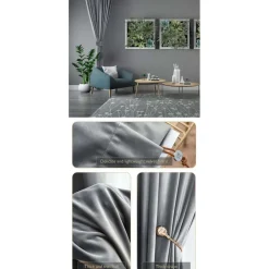 LW Collection Gordijnen Grijs 270x290cm Velvet Kant en klaar 1 stuk Hot