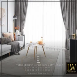 LW Collection Gordijnen Grijs 270x290cm Velvet Kant en klaar 1 stuk Hot