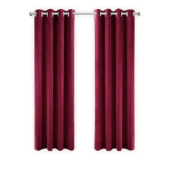 LW Collection Gordijnen Rood 245x290cm Velvet Kant en klaar 1 stuk Discount