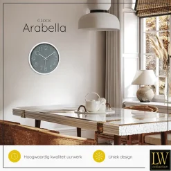 LW Collection Keukenklok Arabella grijs 30cm Online