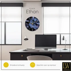 LW Collection Keukenklok Ethan blauw 30cm Clearance