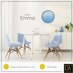 LW Collection Keukenklok Emma lichtblauw rosé 30cm Hot