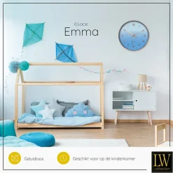 LW Collection Keukenklok Emma lichtblauw rosé 30cm Hot