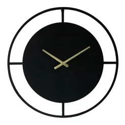 LW Collection Wandklok Danial zwart goud 60cm Discount