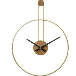 LW Collection Wandklok Fargo goud 55cm Outlet