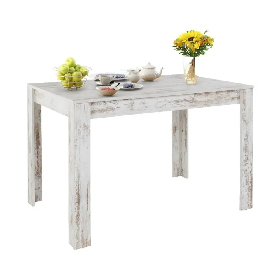 Loft24 Lynn - Eettafel 120x90 cm 6 personen in antiek wit MDF New