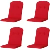 Madison - Kuipstoelkussen Hoge Rug Panama red - Ca. 96x45 cm - Set van 4 Hot