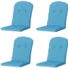 Madison - Kuipstoelkussen Hoge Rug Panama aqua - Ca. 96x45 cm - Set van 4
