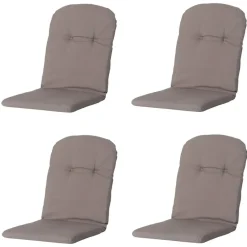 Madison - Kuipstoelkussen Hoge Rug Panama taupe - Ca. 96x45 cm - Set van 4 New