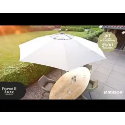 Madison - Parasol Paros II Round Ecru - 300cm - Beige Best