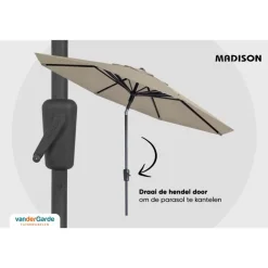 Madison - Parasol Paros II Round Sage Green - 300cm - Groen Online