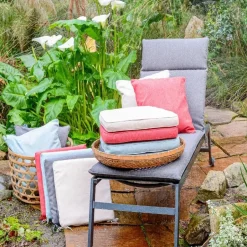 Madison - Tuinkussen Dark grey canvas eco+ - Ca. 120x50 cm - Set van 4 Online