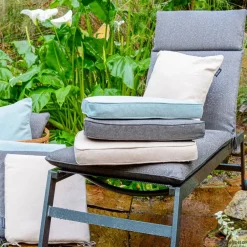 Madison - Tuinkussen Dark grey canvas eco+ - Ca. 120x50 cm - Set van 4 Online