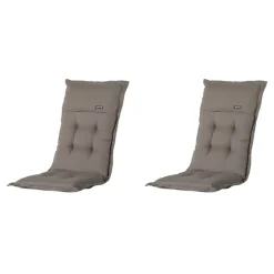 Madison - Tuinkussens Hoge Rug Rib Liver - 123x50 - Bruin/Grijs - 2 Stuks Clearance