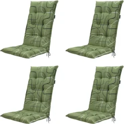Madison - Tuinstoelkussen Hoge Rug Joah sage - Ca. 123x50 cm - Set van 4 Discount