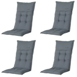 Madison - Tuinstoelkussen Hoge Rug Rib grey - Ca. 123x50 cm - Set van 4 Best
