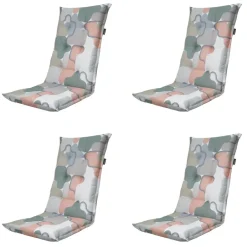 Madison - Tuinstoelkussen Hoge Rug Grafi salmone - Ca. 123x50 cm - Set van 4 Sale