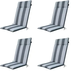 Madison - Tuinstoelkussen Hoge Rug Banda grey - Ca. 120x50 cm - Set van 4 Sale