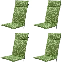 Madison - Tuinstoelkussen Hoge Rug Fergus green - Ca. 120x50 cm - Set van 4 Best