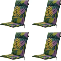 Madison - Tuinstoelkussen Hoge Rug Iven green - Ca. 120x50 cm - Set van 4 Discount