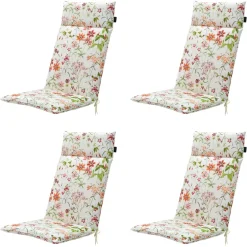 Madison - Tuinstoelkussen Hoge Rug Milly natural - Ca. 120x50 cm - Set van 4 Sale