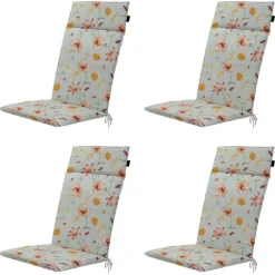 Madison - Tuinstoelkussen Hoge Rug Florina orange - Ca. 120x50 cm - Set van 4