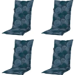 Madison - Tuinstoelkussen Hoge Rug Circle blue - Ca. 123x50 cm - Set van 4 Clearance