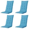 Madison - Tuinstoelkussen Lage Rug Panama aqua - Ca. 105x50 cm - Set van 4 New
