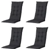 Madison - Tuinstoelkussen Lage Rug Basic black - Ca. 105x50 cm - Set van 4