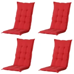 Madison - Tuinstoelkussen Hoge Rug Panama brick red - Ca. 123x50 cm - Set van 4 Outlet