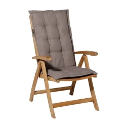 Madison - Tuinstoelkussen Hoge Rug Panama taupe - Ca. 123x50 cm - Set van 4 Clearance