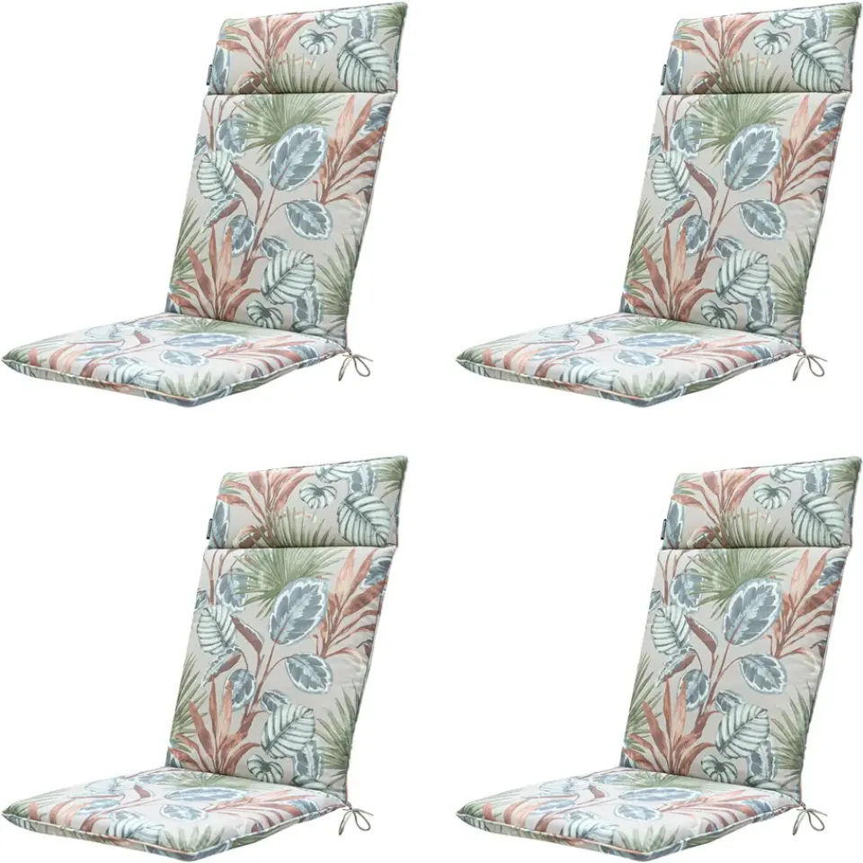Madison - Tuinstoelkussen Hoge Rug Cala natural - Ca. 120x50 cm - Set van 4 Best