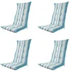 Madison - Tuinstoelkussen Hoge Rug Righe azure - Ca. 123x50 cm - Set van 4 Outlet