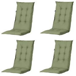 Madison - Tuinstoelkussen Hoge Rug Basic green - Ca. 123x50 cm - Set van 4 Hot