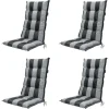 Madison - Tuinstoelkussen Hoge Rug Alice grey - Ca. 123x50 cm - Set van 4 Outlet