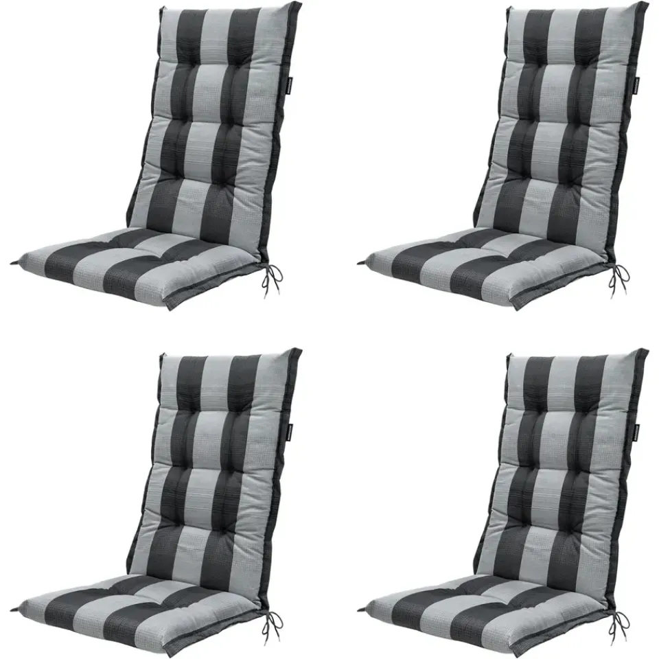 Madison - Tuinstoelkussen Hoge Rug Alice grey - Ca. 123x50 cm - Set van 4 Outlet