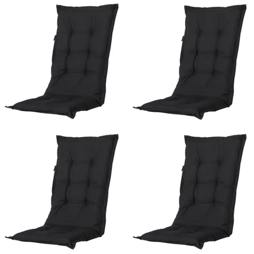 Madison - Tuinstoelkussen Hoge Rug Panama black - Ca. 123x50 cm - Set van 4 Best