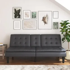 Dorel Home Maine - 3-zits slaapbank in grijs kunstleer Sale