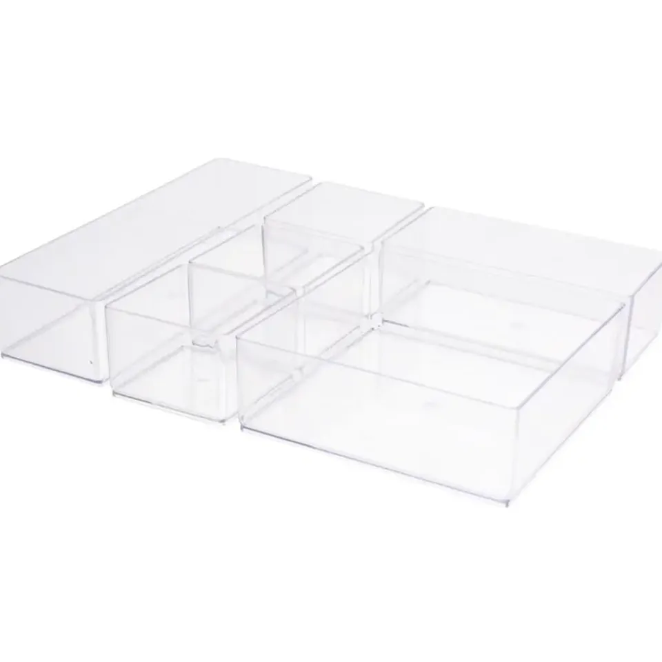 Merkloos Make-up organizer - 6-vaks - transparant acryl - 30 x 22,5 x 5 cm Hot