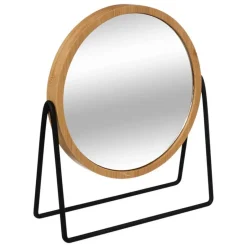 5five Make-up spiegel - 3x zoom - bamboe/hout - 17 x 20 cm - bruin/zwart Online