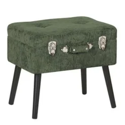 Beliani MALLARD - Hocker - Groen - Corduroy Best