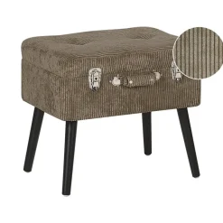 Beliani MALLARD - Hocker - Lichtbruin - Corduroy Online