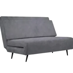 Dorel Home Mallory - Slaapbank 140 cm in antraciet fluweel