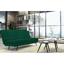 Dorel Home Mallory - Slaapbank 140 cm in donkergroene fluweel Hot