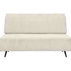 Dorel Home Mallory - Slaapbank 140 cm in crèmekleurige stof Outlet