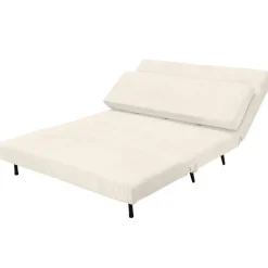 Dorel Home Mallory - Slaapbank 140 cm in crèmekleurige stof Outlet