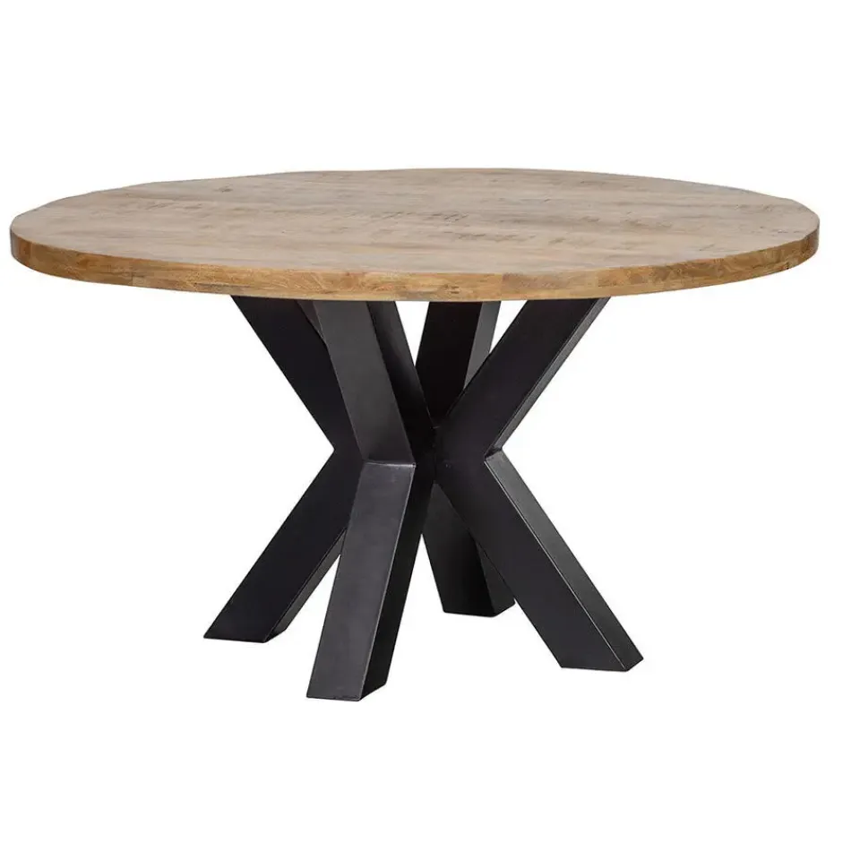 Mangohoutonline - Eettafel Madison 150cm Rond - Bruin - Mahom Hot