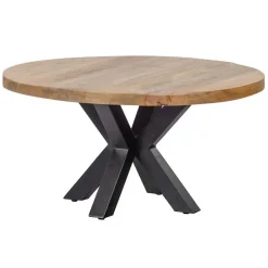 Mangohoutonline - Eettafel Madison 150cm Rond - Bruin - Mahom Hot
