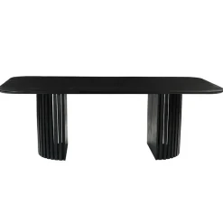 Mangohoutonline - Eettafel Lucia Black 210x100cm Rechthoekig - Zwart - Mahom Outlet